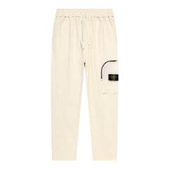 Stone Island Cargo Jogger Pants with Right Thigh Nylon Curved Flap Zip Pocket and Compass Badge