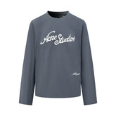 Acne Studios Script‑Graphic Crew Neck Long‑Sleeve Top