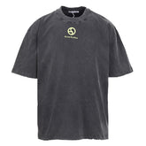 Acne Studios Circular‑Symbol Vintage‑Wash Oversized Crew‑Neck T‑Shirt