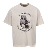 Acne Studios Contemporary‑Art Graphic Oversized Crew‑Neck T‑Shirt