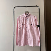 Stone Island Technical Cotton Overshirt with Snap Buttons and Compass Badge