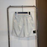 Stone Island Mid-Length Utility Cotton Shorts with Elasticated Waist and Compass Badge