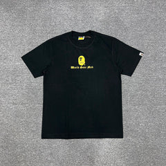 BAPE World Gone Mad Old English Blackletter Ape Head Small-Print Tee Oversized Unisex T-Shirt