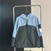 Stone Island Two-Tone Colour-Block Softshell Hooded Jacket with Compass Badge