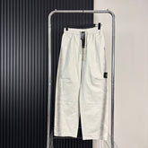 Stone Island Wide-Leg Straight Cargo Trousers with Compass Badge