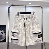 Stone Island Techwear Cargo Shorts with Double-Zip 3D Pockets and Compass Badge