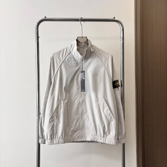 Stone Island Stand Collar Raglan Zip Jacket with Compass Badge