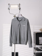 Acne Studios Est.1996 Embroidered Long‑Sleeve Knit Polo Shirt