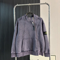 Stone Island Full-Zip Hoodie with Compass Badge