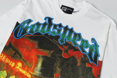 Godspeed Top‑Hat Gambler Skull Short‑Sleeve T‑Shirt (White)
