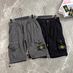 Stone Island 2-in-1 Zip-Off Convertible Cargo Trousers with Compass Badge