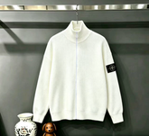 Stone Island Full-Zip Turtleneck Chunky Rib Knit Jacket