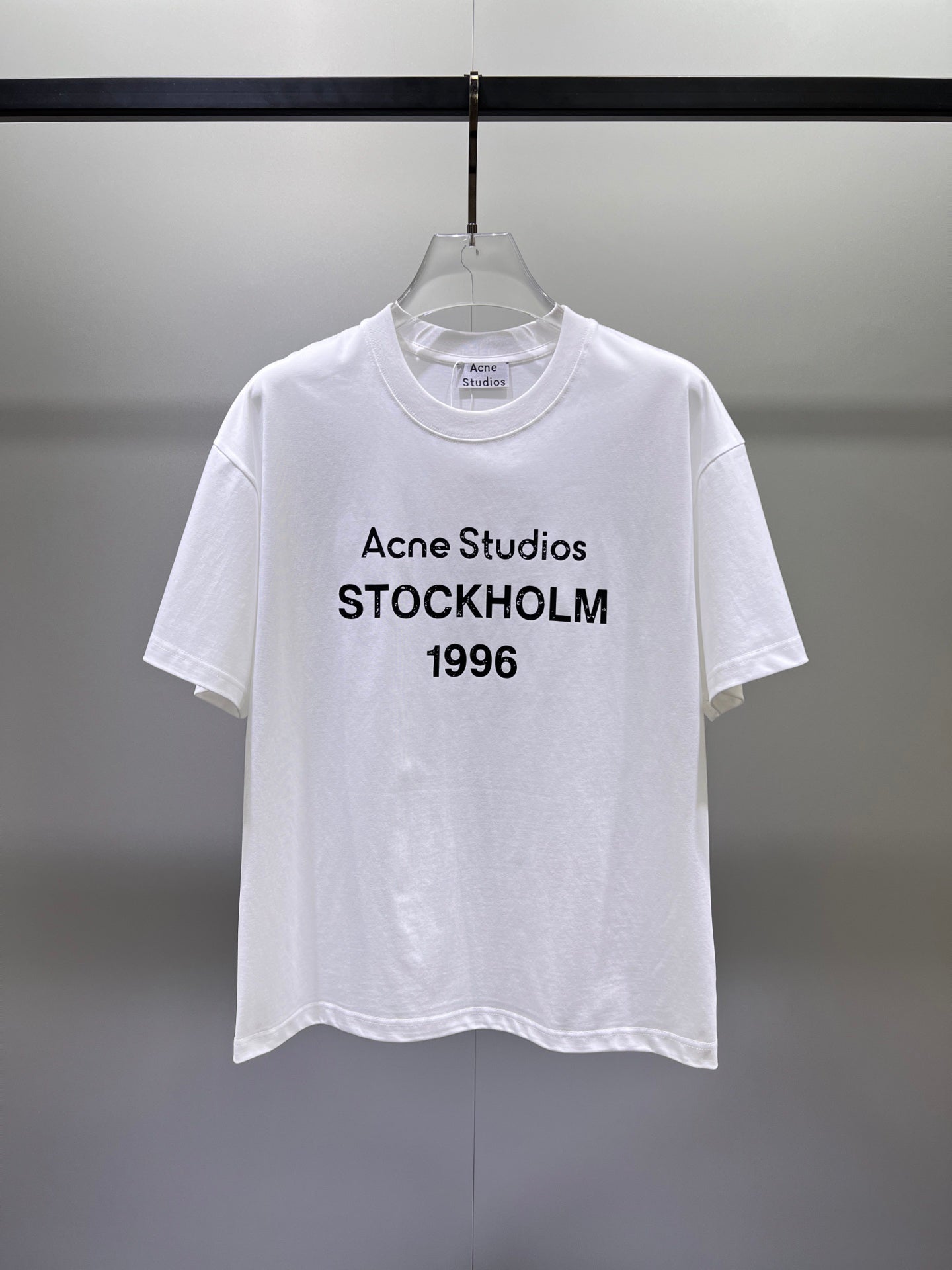 Acne Studios Stockholm 1996 Front Print Crew‑Neck Short‑Sleeve T‑Shirt