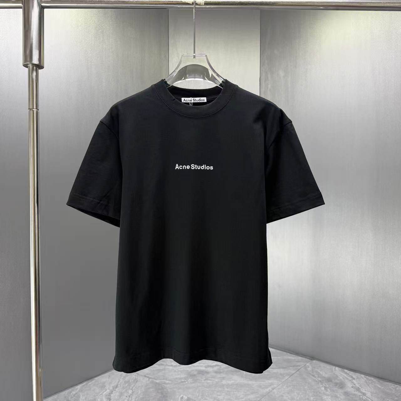 Acne Studios Centered Text‑Logo Crew‑Neck Short‑Sleeve T‑Shirt