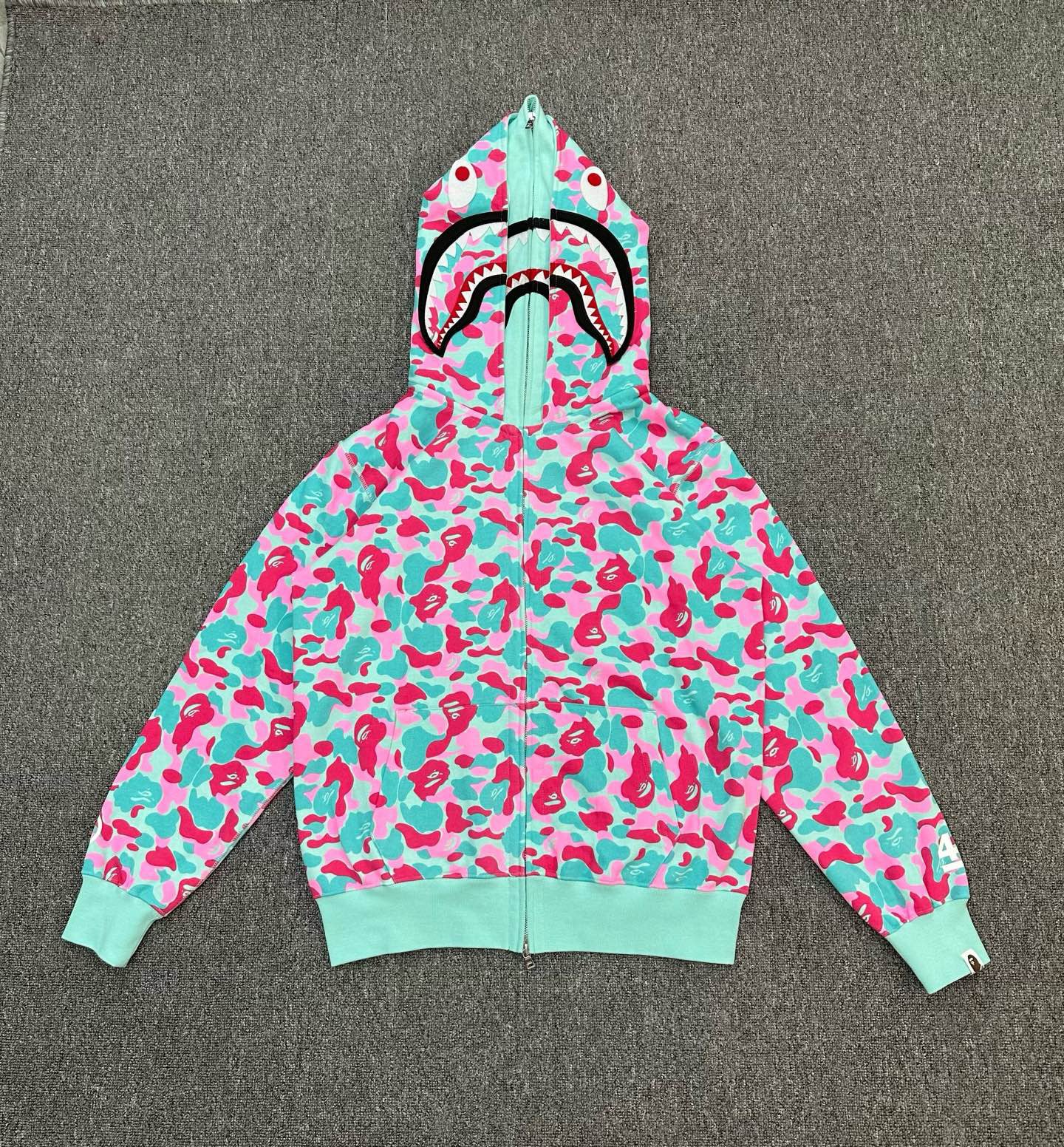 BAPE Miami 4th Anniversary WGM Shark Full-Zip Double Hood Hoodie — Miami ABC Camo