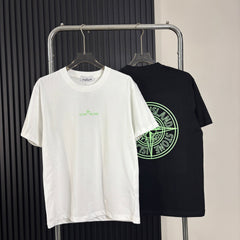 Stone Island Centre Chest Puff Print Compass Logo Oversized Cotton Tee