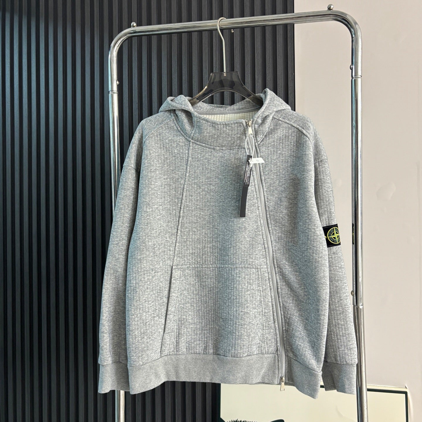 Stone Island Full-Zip Hoodie with Compass Badge