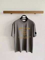 Stone Island "Mountan Camp" Compass Rose Gold Print T-Shirt