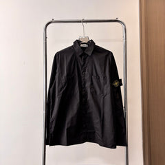Stone Island Technical Cotton Overshirt with Snap Buttons and Compass Badge