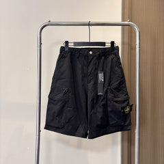 Stone Island Technical Nylon Cargo Shorts with Large Bellows Pockets and Compass Badge
