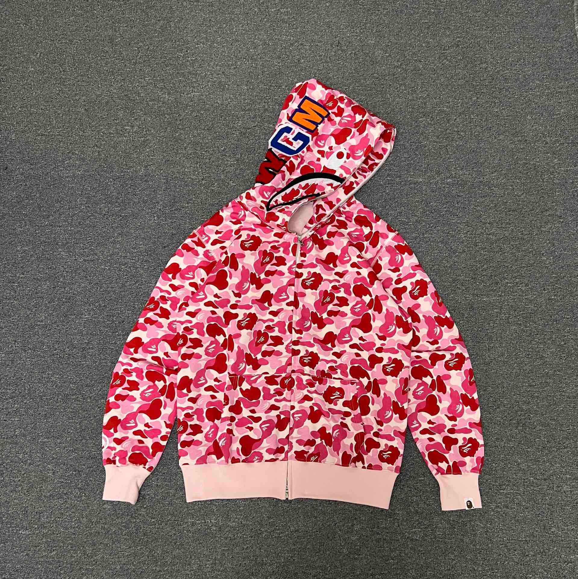 BAPE ABC Camo Shark Full-Zip Hoodie — Green / Pink / Blue