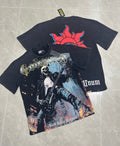 Godspeed Skeleton Rock Guitarist Vintage Wash Short‑Sleeve Tee (Washed Black)