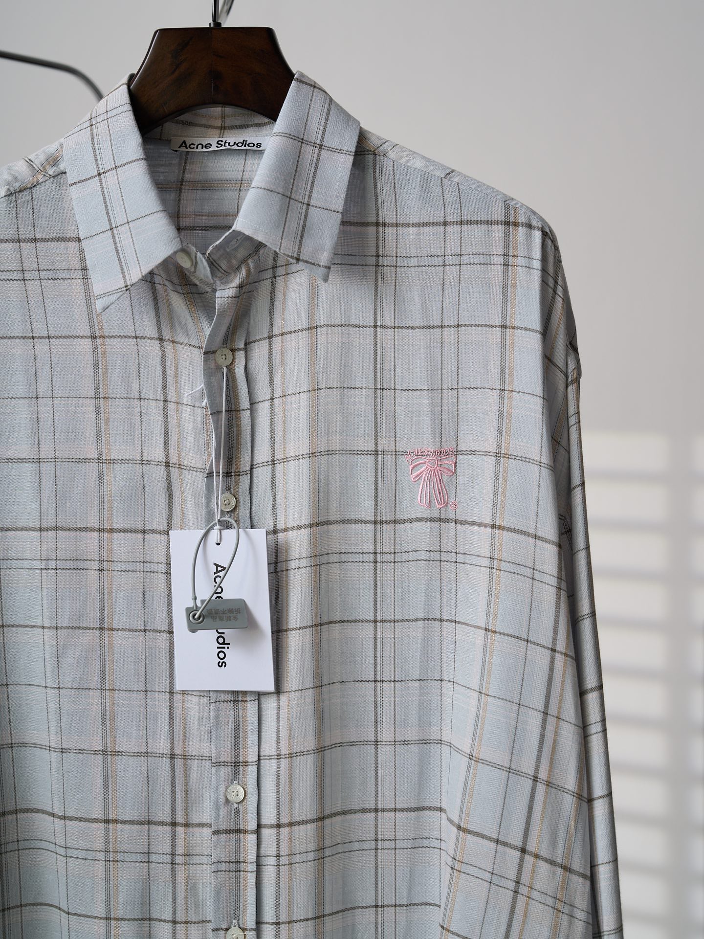 Acne Studios Plaid Oversized Long‑Sleeve Button‑Down Shirt