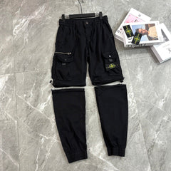 Stone Island 2-in-1 Zip-Off Convertible Cargo Trousers with Compass Badge