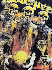 Godspeed Basketball Champion Skeletons Vintage Short‑Sleeve Tee (Washed Black)