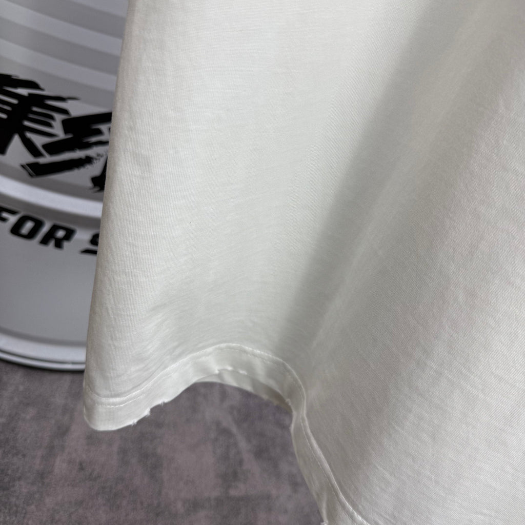 Acne Studios Small Circular Stamp‑Graphic Distressed‑Trim Crew‑Neck Short‑Sleeve T‑Shirt