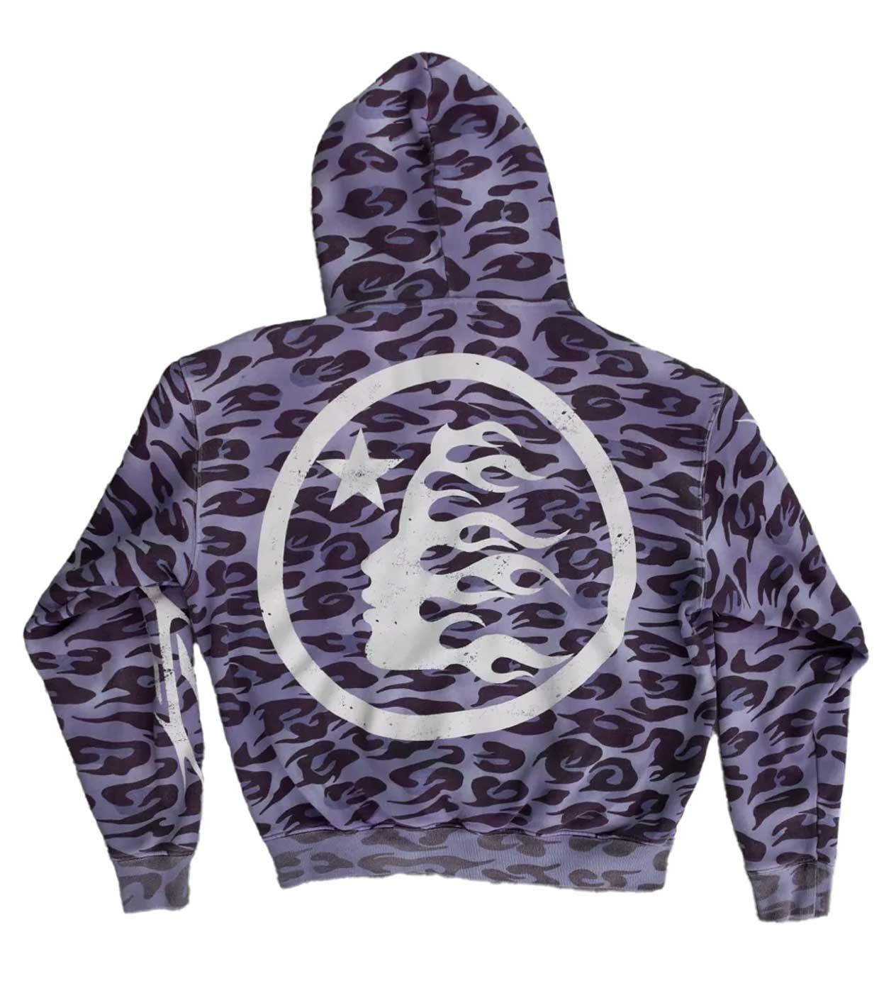 Hellstar Cheetah Zip Up Hoodie Purple