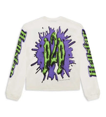 Hellstar Halloween Horror Book L/S Tee White