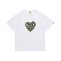 BAPE x PLAY Style Camo Heart Short-Sleeve Tee - White/Classic Green